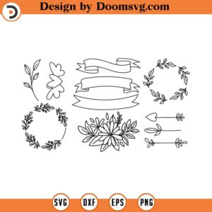 Wreath SVG Bundle FRAME Svg bundle floral wreath Svg wedding wreath svg floral circle svg svg files for cricut Silhouette