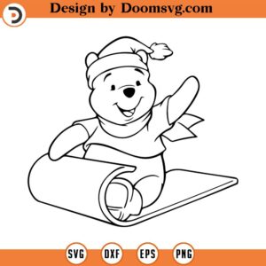 Winnie the pooh svg, christmas pooh, outline, cutting files, Pooh face svg, bear Png, shirt files for cricut and silhouette