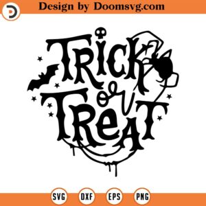 Trick or treat svg, Spooky svg, Halloween Svg Bundle, svgpdfaiepspngjpgdxf Handdrawn clipart Cut Files Cricut Silhouette