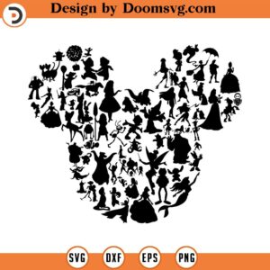 Mouse Ears, Mouse Silhouette filled with Characters, svg, png, dxf, jpeg, Digital Download, Cut File, Cricut, SilhouetteSVGbyMelissaJoy