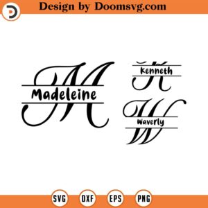 Split Monogram SVG Bundle Svg Bundle Monogram Frame Alphabet svgpdfaiepspngjpgdxf Handdrawn clipart Cut Files Cricut Silhouette