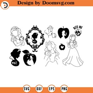 Snow White SVG Clipart Princess SVG Snow White and the Seven Dwarfs svg Files for Cricut Silhouette Tumbler svg snow white designs