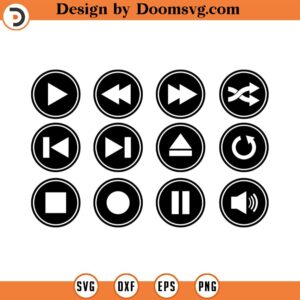 Music Icons svg, Volume Button SVG, Play buttons svg, Music Player svg, Spotify svg, Play Pause Control, Song Glass, Audio Control