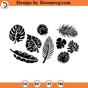 Monstera cutting file, Monstera SVG Tropical palm leaves Plant tree leaf svg cut files for Cricut Silhouette DXF PDF Png