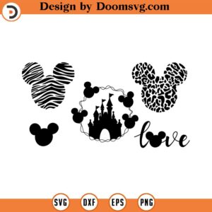 Mickey mouse cheetah leopard, minnie mouse cheetah svg, print svg, png, clipart, cutting files for cricut silhouette