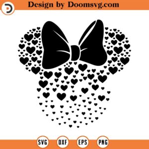 heart minnie mouse svg, minnie outline svg, print svg, sitckers svg, png, clipart, cutting files for cricut silhouette