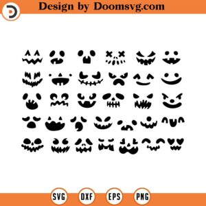 Halloween SVG Bundle Pumpkin Face Svg Bundle svgpdfaiepspngjpgdxf Handdrawn clipart Cut Files Cricut Silhouette