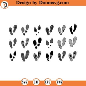 Foot Prints Svg, Shoe Print Svg, Shoe Bottom Svg, Baby Feet Print Svg, Boot Print, Feet Cut Cut Files for Cricut Silhouette