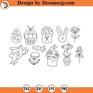 Easter Rabbit SVG, easter clipart, easter svg,Rabbit Cut files for Cricut easter doodle Bunny SVG Bundle Easter Bunnies