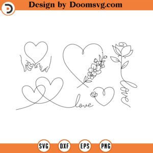 Doodle Heart SVG Bundle Svg Bundle Couple Svg Heart SVG Sketch Handdrawn clipart Name Frame svg Cut Files Cricut Silhouette