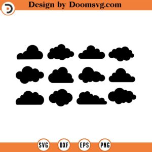 Cloud svg file Cloud clipart Cloud vector Cloud bundle Svg Cloud clip art Cloud cricut Clouds silhouette Cloud cut file