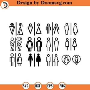 Bathroom Svg, Restroom Symbol svg, restroom sign svg, toilet svg, restroom icon svg, Minimal Outline Bathroom Sign svg