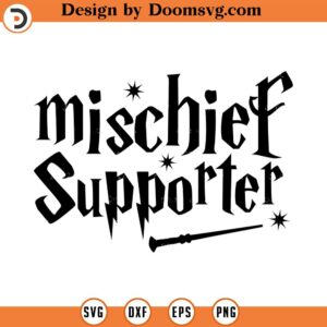 Mischief Supporter, SVG Cut File, Hand drawn, Cricut, Silhouette, Wand, T-shirt, Shirt, Decal, Design, Wizard, Magic