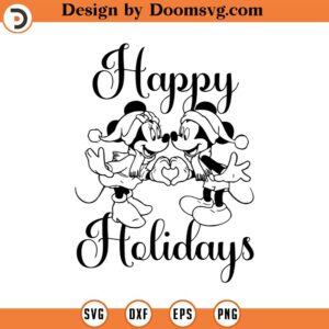 Vintage Disneyland Christmas svg, Happy Holidays Mickey Ears SVG Cricut Cut File, Christmas disneyland Family trip