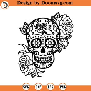 sugar skull svg png Cut File, download, Day of the dead, skull Svg, Cricut silhouette, Crafting digital download ,Mexican skull Flowers,