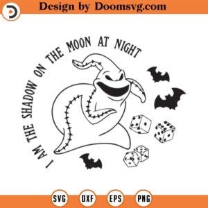 Oogie Boogie shadow on the moon, Dice - Silhouettes Digital Download, SVG, PNG, Cricut, Silhouette Cut File, Instant Download