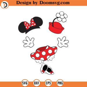 Minnie Mouse, Minnie Skirts, Minnie Hat - Digital Download, SVG, PNG, Cricut, Silhouette Cut File, Vector Instant Download