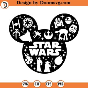 Star wars Mickey SVG, Hollywood Studios svg, Galaxy Edge Collage Svg, Png, Dxf, Eps, Cutting machines, Print, Sublimation