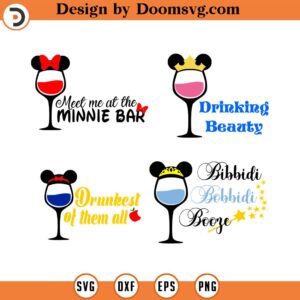 Princess Drinks svg, Epcot Drinking Around the World Svg, Png, Dxf, Eps, Cutting machines, Print, Sublimation
