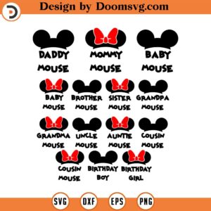 Mickey Ears Family Bundle SVG Cricut Cut File, Disneyland Family Trip Png, Family Shirt svg, Mommy Daddy Mouse