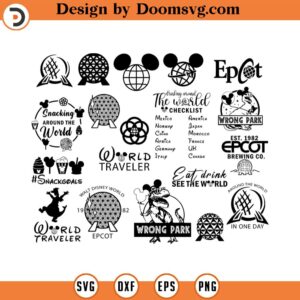 Epcot Svg Bundle, Epcot Png Bundle, Epcot Drink Around the World Svg, Png, Dxf, Eps, Cutting machines, Sublimation drink around the World