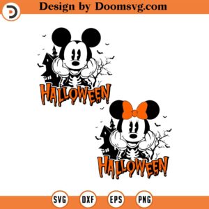 Bundle Mickey Halloween Skeleton SVG Cricut Cut File, trick Or treat svg, kid halloween svg, disneyland halloween design