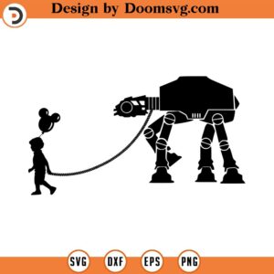 Boy walking AtAt SVG, Star wars SVG, Star wars png, Hollywood Studios svg, Galaxy Edge Svg, Png, Dxf, Eps, star wars cricut cut file