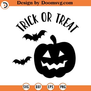 Trick or Treat SVG, Jack O Lantern Svg, Pumpkin Svg, Eps, Dxf, Cricut, Cut Files, Silhouette Files, Download, Print