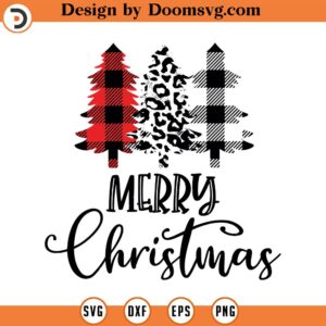 Patterned Christmas Trees SVG, Merry Christmas SVG, Holiday SVG, Png, Eps, Dxf, Cricut, Cut Files, Silhouette Files, Download, Print