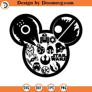 Mickey Head Svg, Death Star Svg, millennium falcon Svg, Darth Vader Svg, rebel, Vinyl Cut File, Svg, Pdf, Jpg, Png, Ai Printable Design File