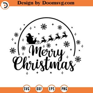 Merry Christmas SVG, Santa Claus SVG, Reindeer SVG, Png, Eps, Dxf, Cricut, Cut Files, Silhouette Files, Download, Print