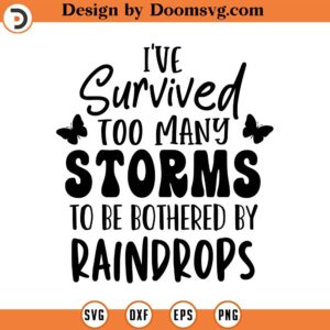 I've Survived Too Many Storms SVG, Quote SVG, Inspiration SVG, Png, Eps, Dxf, Cricut, Cut Files, Silhouette Files, Download, Print