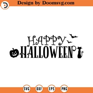 Happy Halloween SVG, Pumpkin Svg, Vector File, Eps, Dxf, Cricut, Cut Files, Silhouette Files, Download, Print