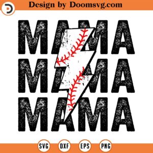 Digital Png File Baseball T ball Mama Stacked Distressed Lightning Bolt Mom Printable Waterslide Iron on Sublimation Design INSTANT DOWNLOAD