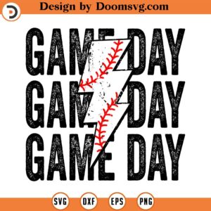 Digital Png File Game Day Softball Stacked Distressed Lightning Bolt Printable Waterslide Iron on Shirt Sublimation Design INSTANT DOWNLOAD